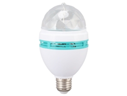 Bombilla LED estroboscópica RGB giratoria 2026 con base E26 y cambio automático para fiestas, bares y bodas. Segura y estable. 85-260V.