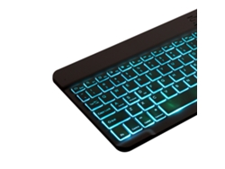 Teclado inalámbrico Bluetooth Yuysan de 10 pulgadas con retroiluminación, negro (inglés-portugués)
