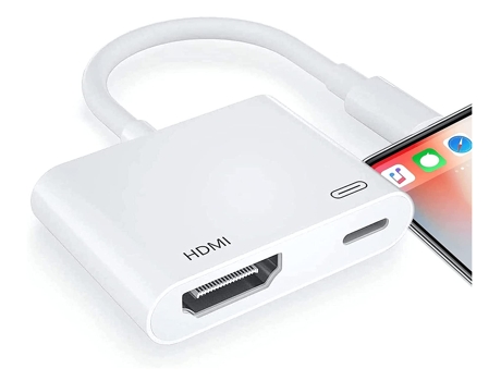 Adaptador Lightning a HDMI, Adaptador de iPhone a HDMI Convertidor de pantalla 1080P, blanco CHRONUS