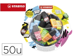 Rotulador STABILO Boss Mini Fluorescente By Snooze One Expositor Bombonera De 50 Unidades Colores Surtidos