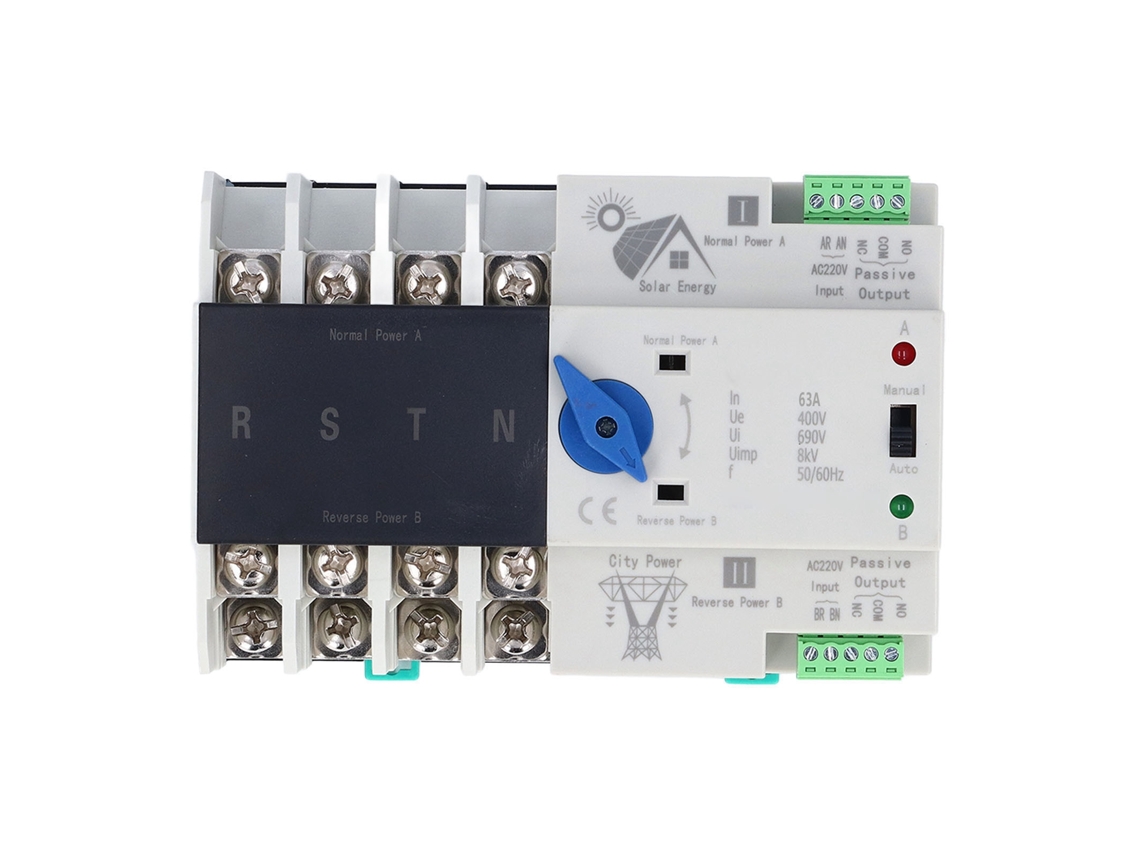 2026-interruptor De Transferencia Automática De Doble Potencia 4p 63a Interruptor Eléctrico De Cambio Ac220v