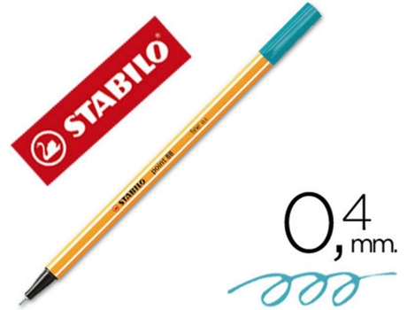 Marcador Stabilo Ponta de Fibra Point 88 Azul Turquesa 0.4 mm