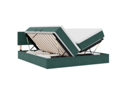 Maison Exclusive - Cama De Almacenamiento Led Con Colchón Verde Oscuro