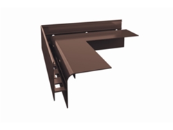 Esquina de aluminio de 90° Renoplast® para perfil de alero W30r Marrón  Acabados de Terrazas y Balcones  Suelos ventilados elevados A