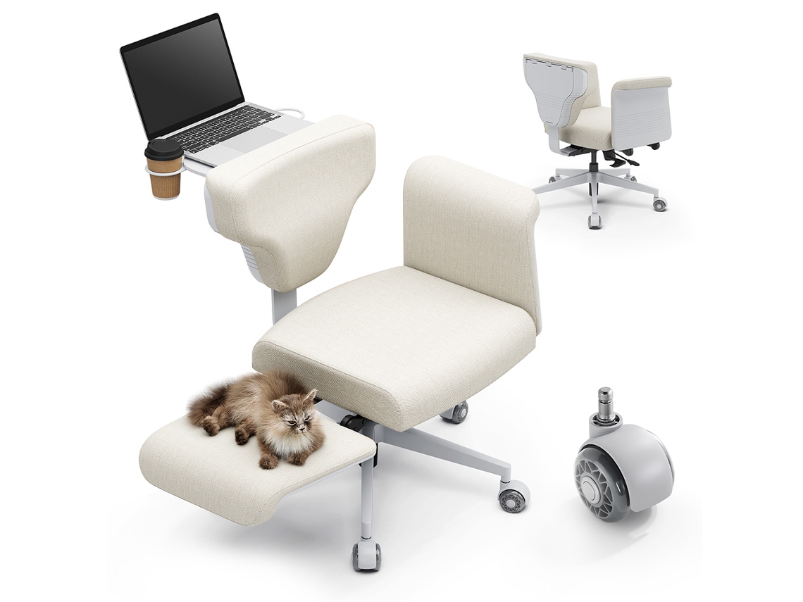 Silla multifunción Newtral FF A Freedom X con reposabrazos color albaricoque Posturas para sentarse Oficina Hogar Cómoda