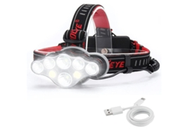 Linterna frontal, Chronos Lantern-0028 8 modos de iluminación Linterna frontal LED recargable súper brillante 18000 lúmenes IPX4 impermeable (negro) YIZHOOD