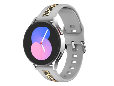 Correa de reloj inteligente para Samsung Galaxy Watch 5 Pro 45 mm Correa de reloj de silicona con estampado de grano vertical (estampado de leopard...