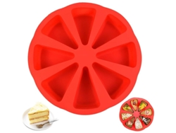 Molde De Silicona Para Pasteles Y Porciones De Pizza, Forma Triangular, 8 Cavidades, Antiadherente, Rojo.