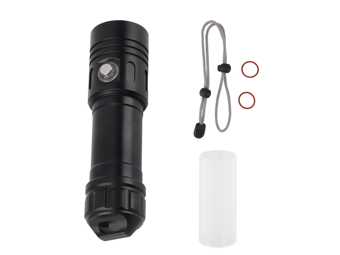 Linterna de buceo 2026 de 1000 lm, resistente al agua IPX8, luz subacuática hasta 100 metros (328 pies) para cuevas marinas profundas.
