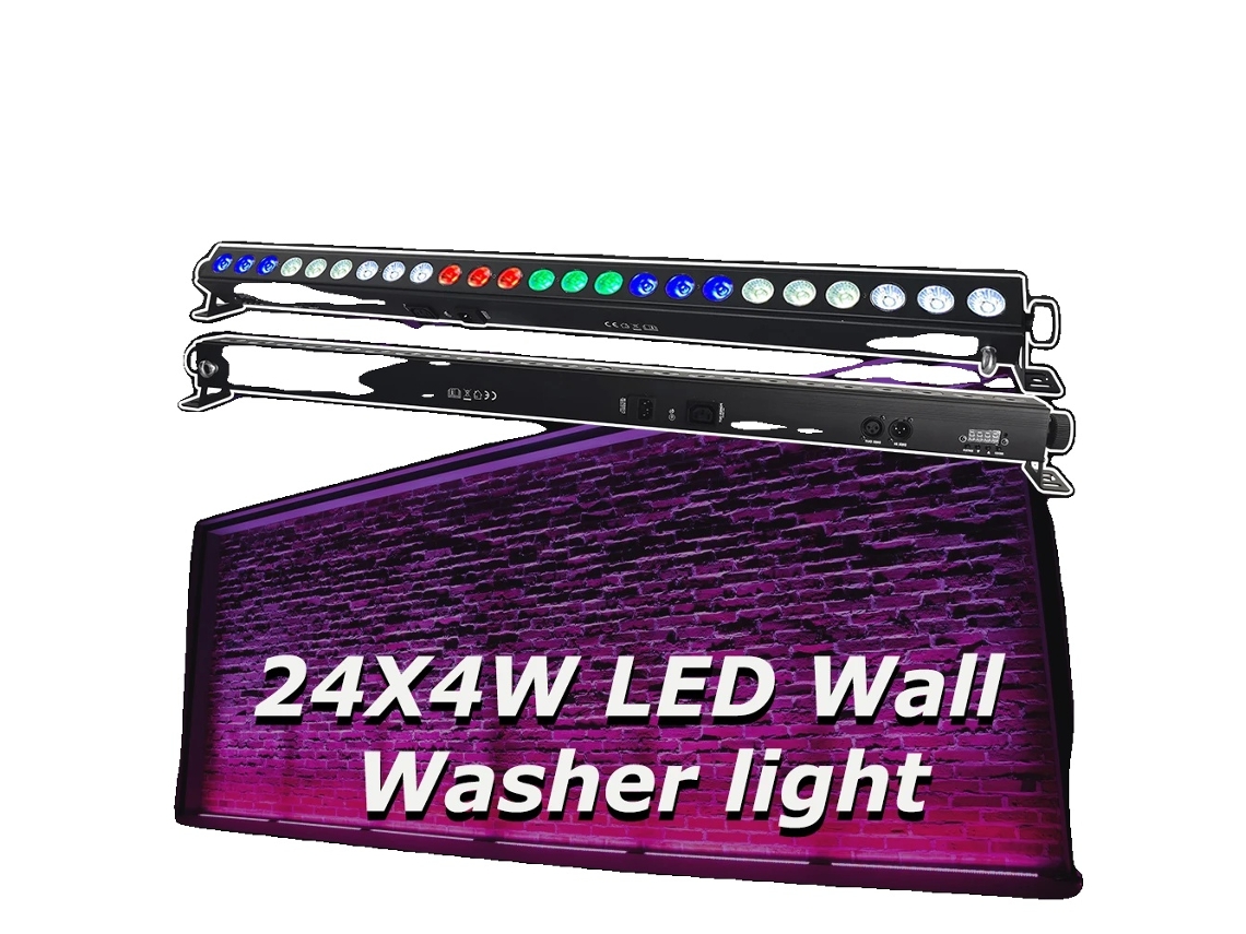 Foco de pared LED Yuer DMX, 24 luces RGBW de 4 W, potencia de 100 W, enchufe UE OEM