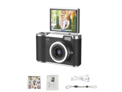 (negro - 64 Gb) Cámara Digital 4k - 48 Mp - Cámara Para Niños - Enfoque Automático - Pantalla De 2,4 Pulgadas - Abatible 180°