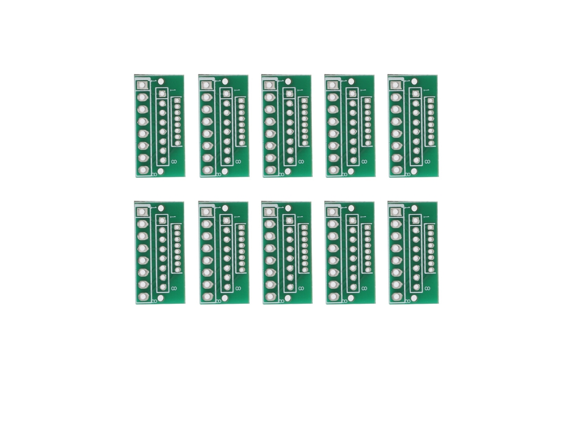 10 Placas Adaptadoras De 8 Pines, 3 Filas, 24 Orificios Para Módulos Inalámbricos De 1,27 Mm, 2,0 Mm Y 2,54 Mm.