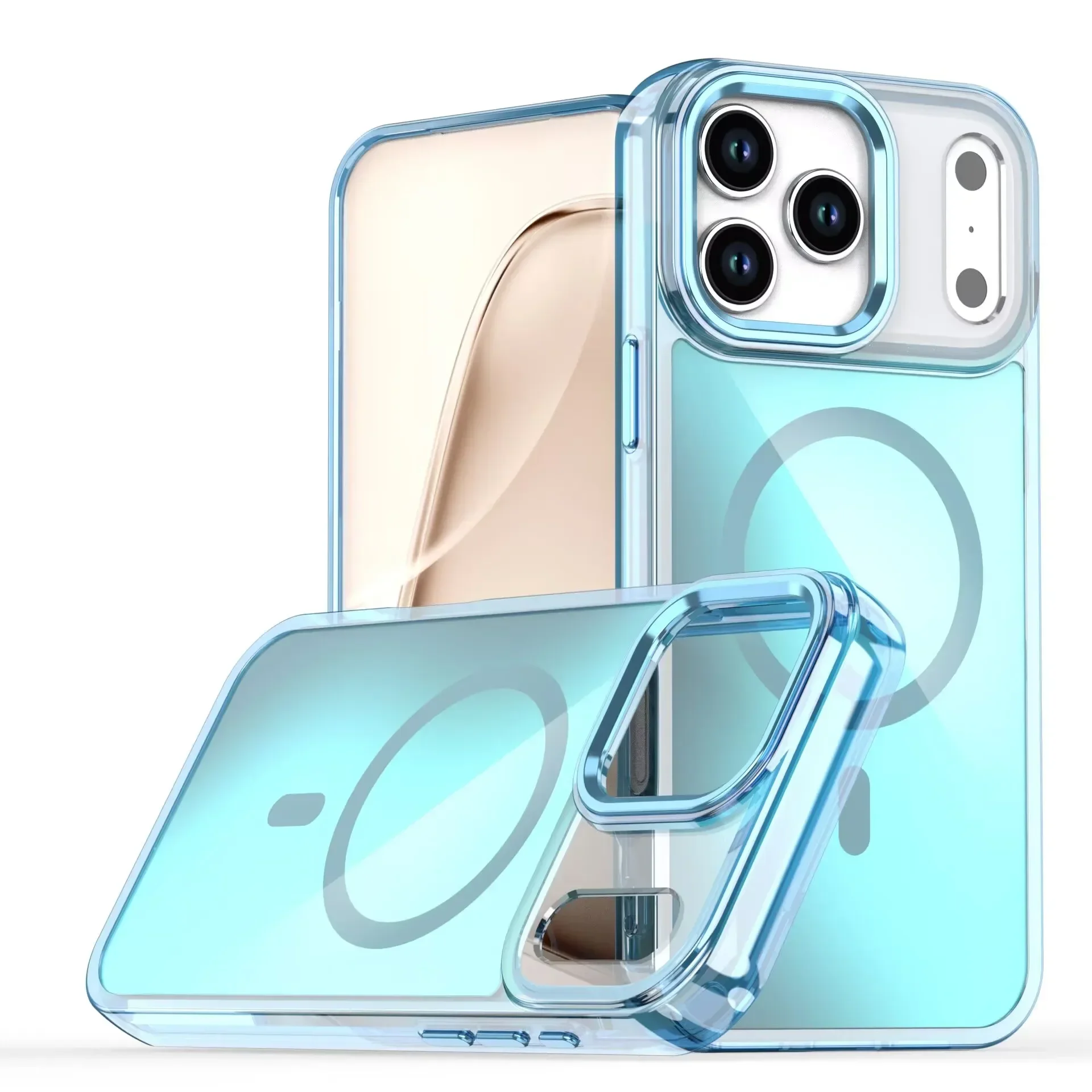 (iphone 14 Pro Max, Azul) Funda Magsafe Para Iphone, Compatible Con Carga Inalámbrica, Evita La Decoloración Y El Desgaste.