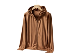 Chaqueta De Hombre Con Protección Solar Upf 50+, Capucha Y Cremallera Completa, Ligera, Manga Larga, Marrón, Talla Xl
