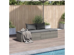Tumbona | Cama De Jardín 195x60 Cm Ratán Sintético Gris