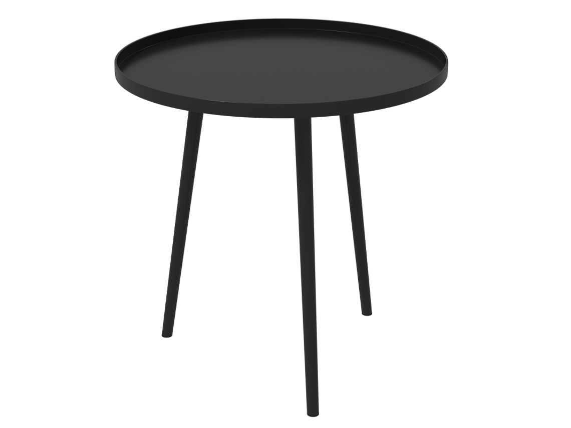 Mesa Apoyo,exterior,jardín,redonda,terraza,acero,ф40x50cm,negro