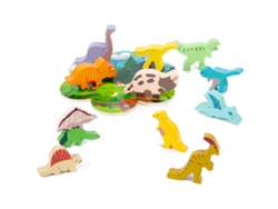 Juguete De Bloques Apilables De Madera Con Forma De Dinosaurio Para Niños Y Niñas.