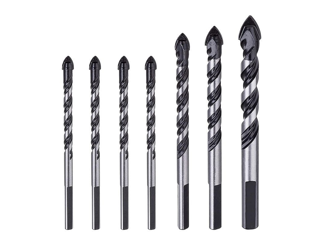 2026-set De Brocas De Carburo De Tungsteno Para Albañilería (6, 6, 6, 6, 8, 10, 12mm)