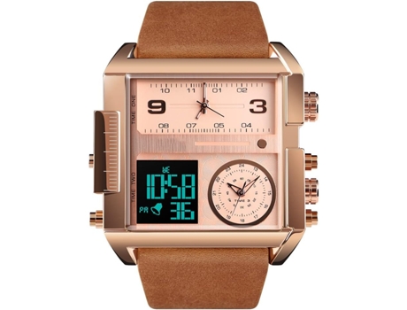 VEANXIN Reloj digital cuadrado para hombre Reloj de pulsera LED resistente al agua hasta 50 m-Reloj negro completo