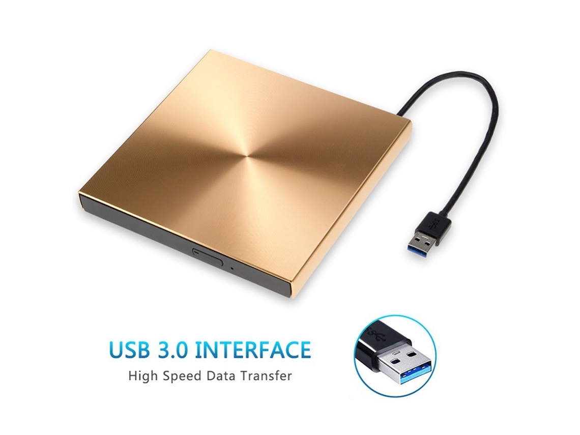 Unidad Externa Usb 3.0 Aluminio Grabadora Dvd Cd Rom Portátil Ultrabook Pc