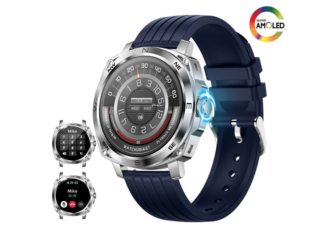 YEMAESRE I89 1 Smartwatch 43 Pulgadas Pantalla Ultra HD Amoled Contestación De Llamadas Hombres Adecuado para Iphone Android Azul