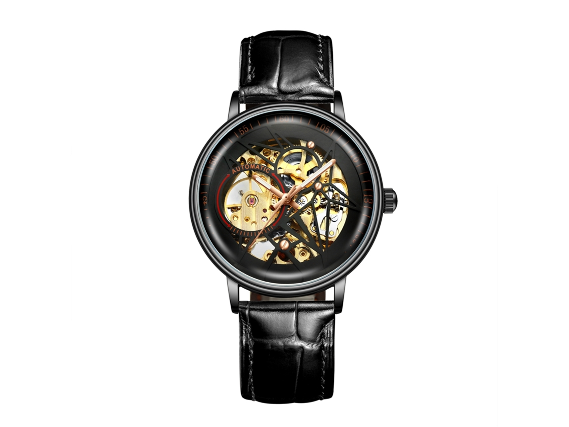 Reloj Mecánico Automático Esqueleto (negro), Reloj De Pulsera Casual Y Elegante Para Hombre.