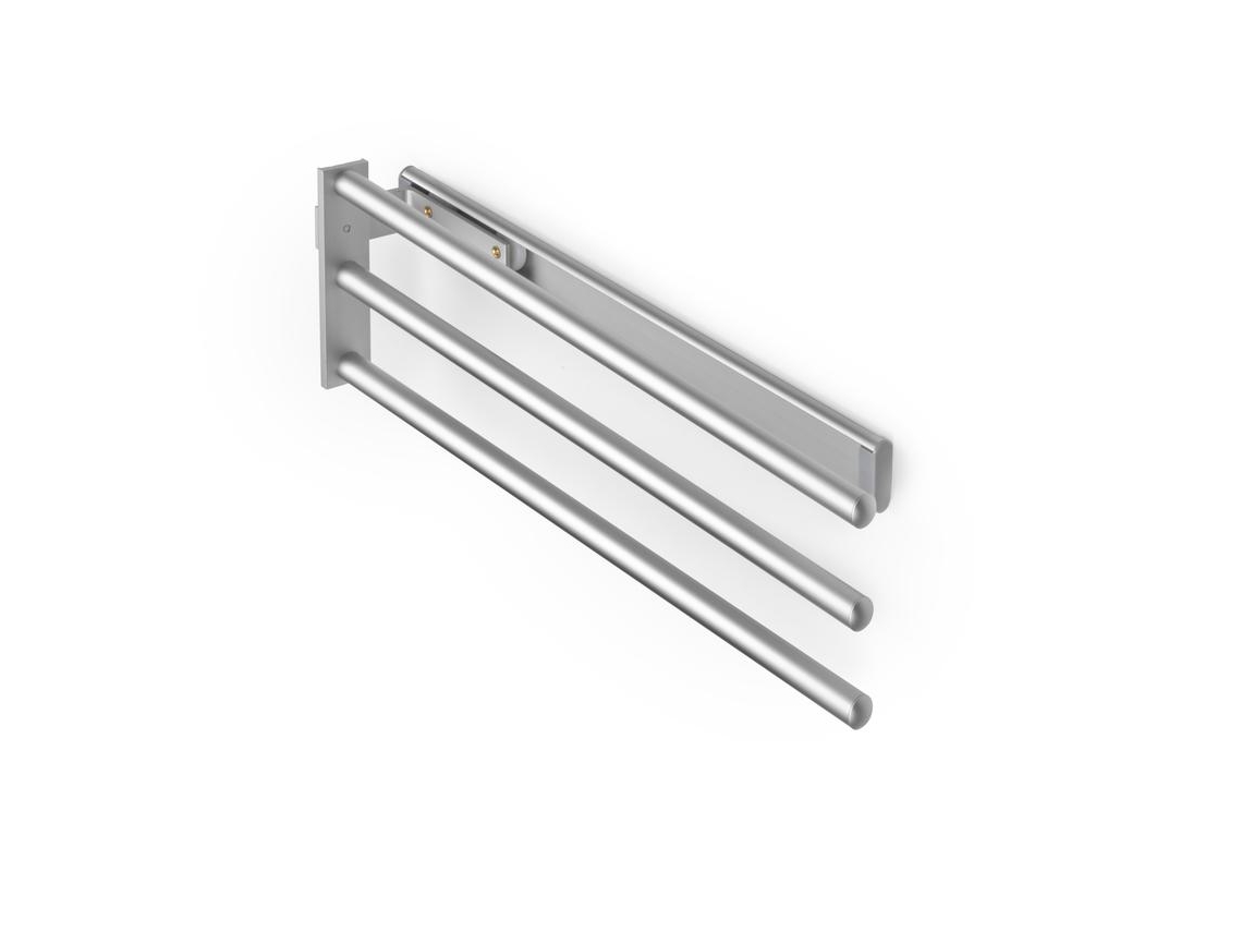 EMUCA Toallero Extensible- 3 Brazos- Aluminio- Anodizado Mate