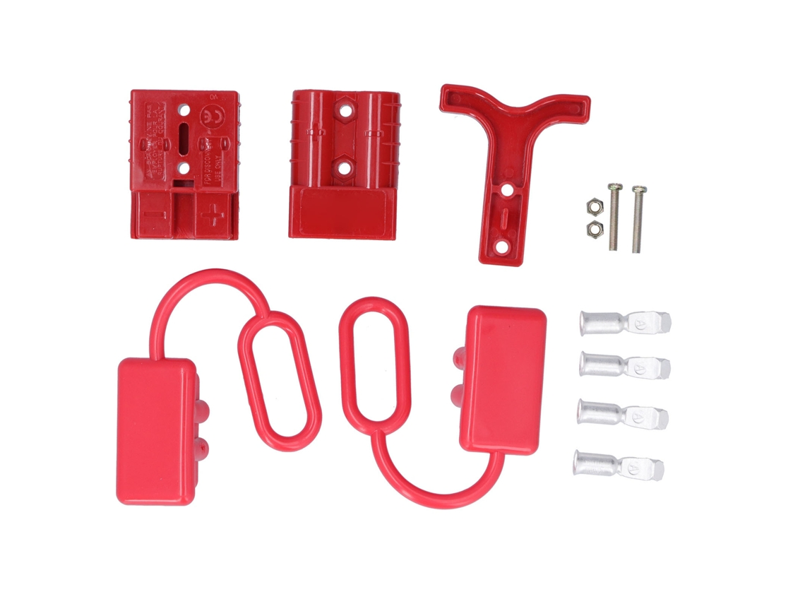Conector Rápido De Batería Con Mango Para Winch De Recuperación 50a 12‑36vdc Rojo