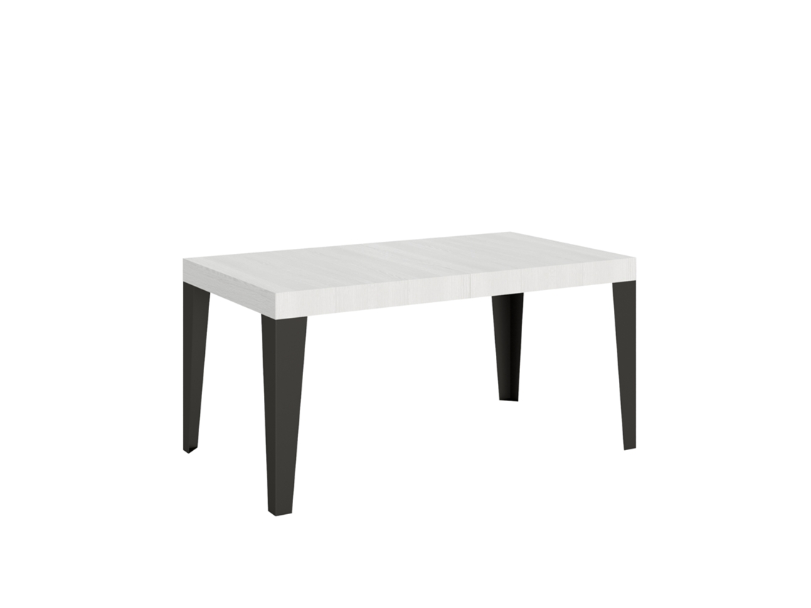Mesa Extensible 160/244x80 cm Gris Blanco Llama Patas Antracita Itamoby