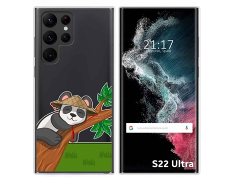 Carcasa Samsung Galaxy S22 Ultra 5G TUMUNDOSMARTPHONE Dibujos Transparente Panda Multicolor