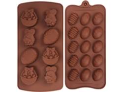 10 moldes de silicona para chocolate, forma de huevo, conejo, cesta, pastel, juego de repostería para dulces de Pascua
