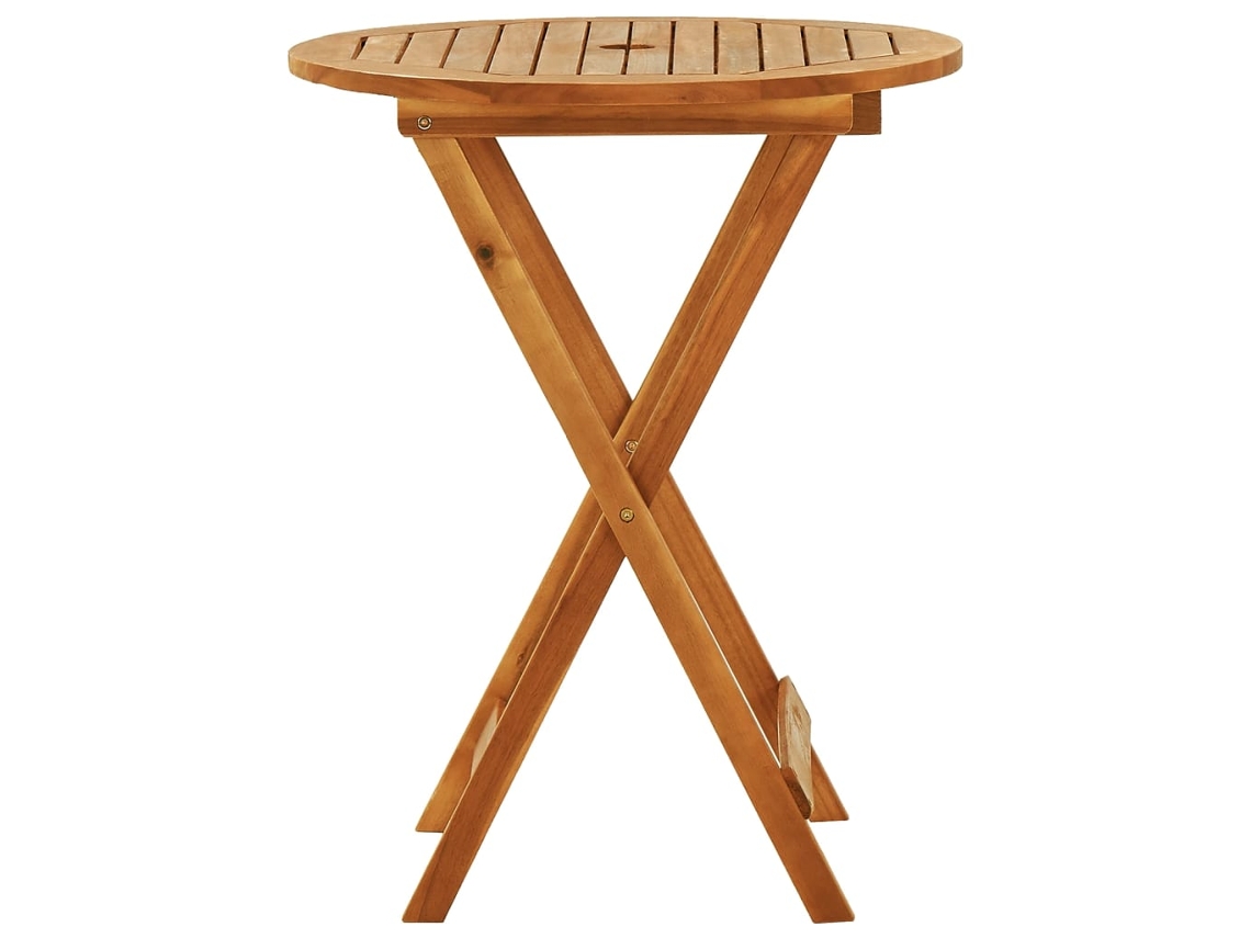 Mesa de jardín LOVELY HOME plegable de madera de eucalipto maciza (60 x 75 cm)