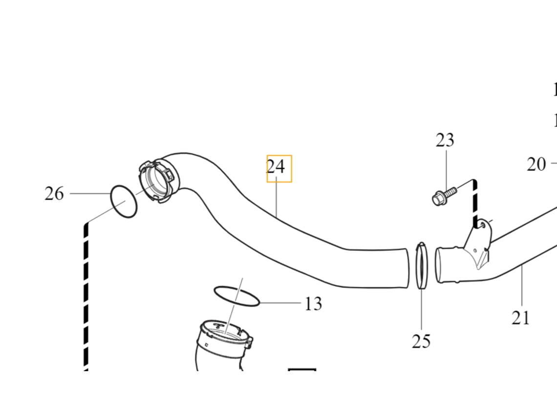 Tubo del intercooler derecho para Volvo V40 V40cc 1.5t 2.0d