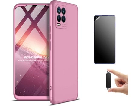 Carcasa + Protector + Soporte Realme 8 5G Slim Armor 360º Rosa BD-HF