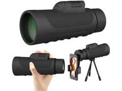Telescopio monocular 10x42 HD con trípode, adaptador para smartphone, observación de aves, caza, senderismo, acampada, viajes, color negro.