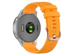Bracelete Para Garmin (20mm) - Silicone - Fivela De Aço Rosé Laranja