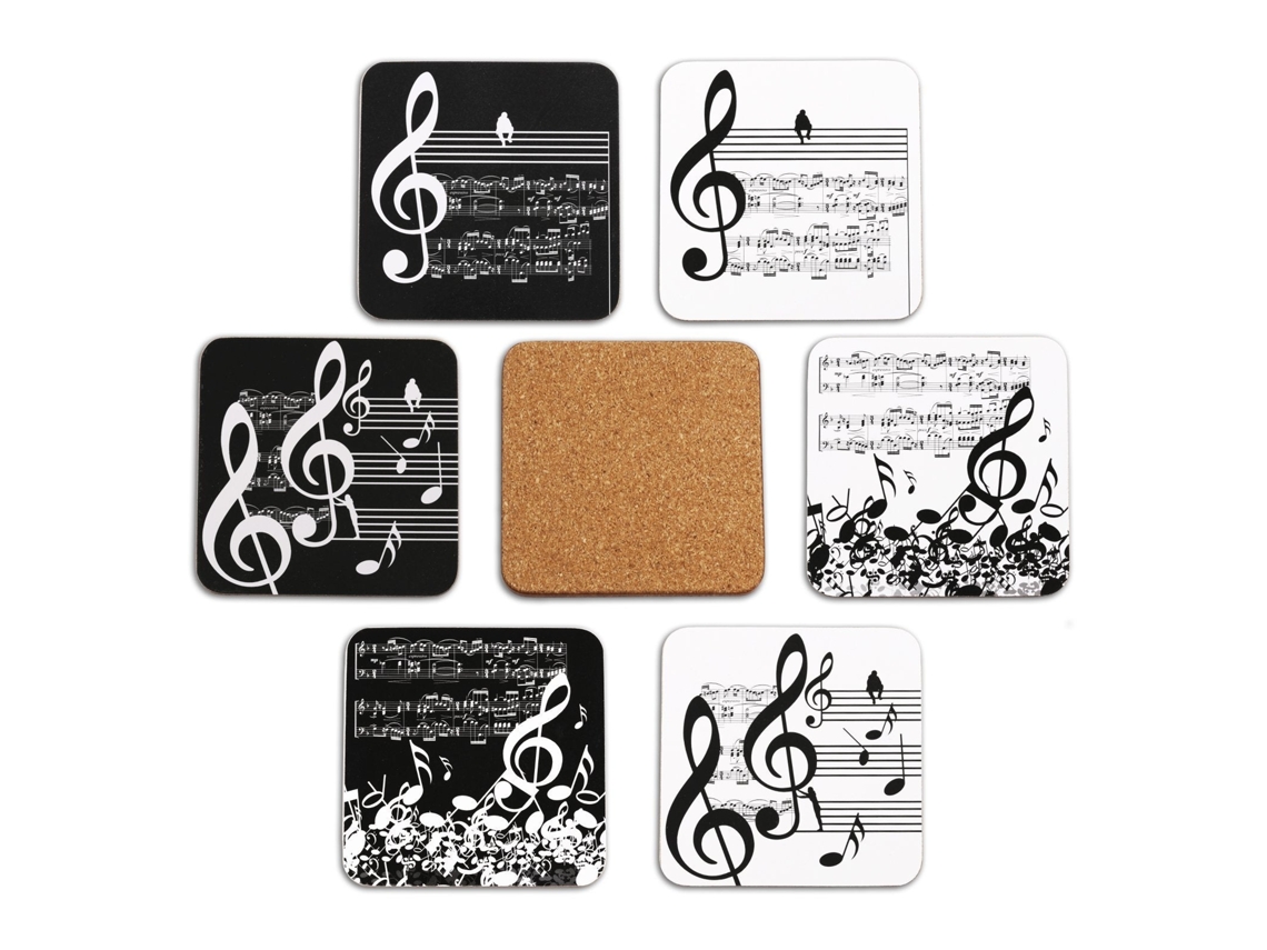 Pack de 6 Bases para Vasos JAVIER (10 x 10 cm - Madera y Corcho)