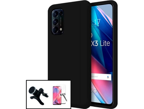 Carcasa, Protector y Soporte Auto Reforzado Oppo Find X3 Lite PHONECARE Silicone Negro