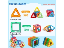 (100 piezas) Bloques de construcción magnéticos, juguetes educativos, regalos de cumpleaños, juegos educativos