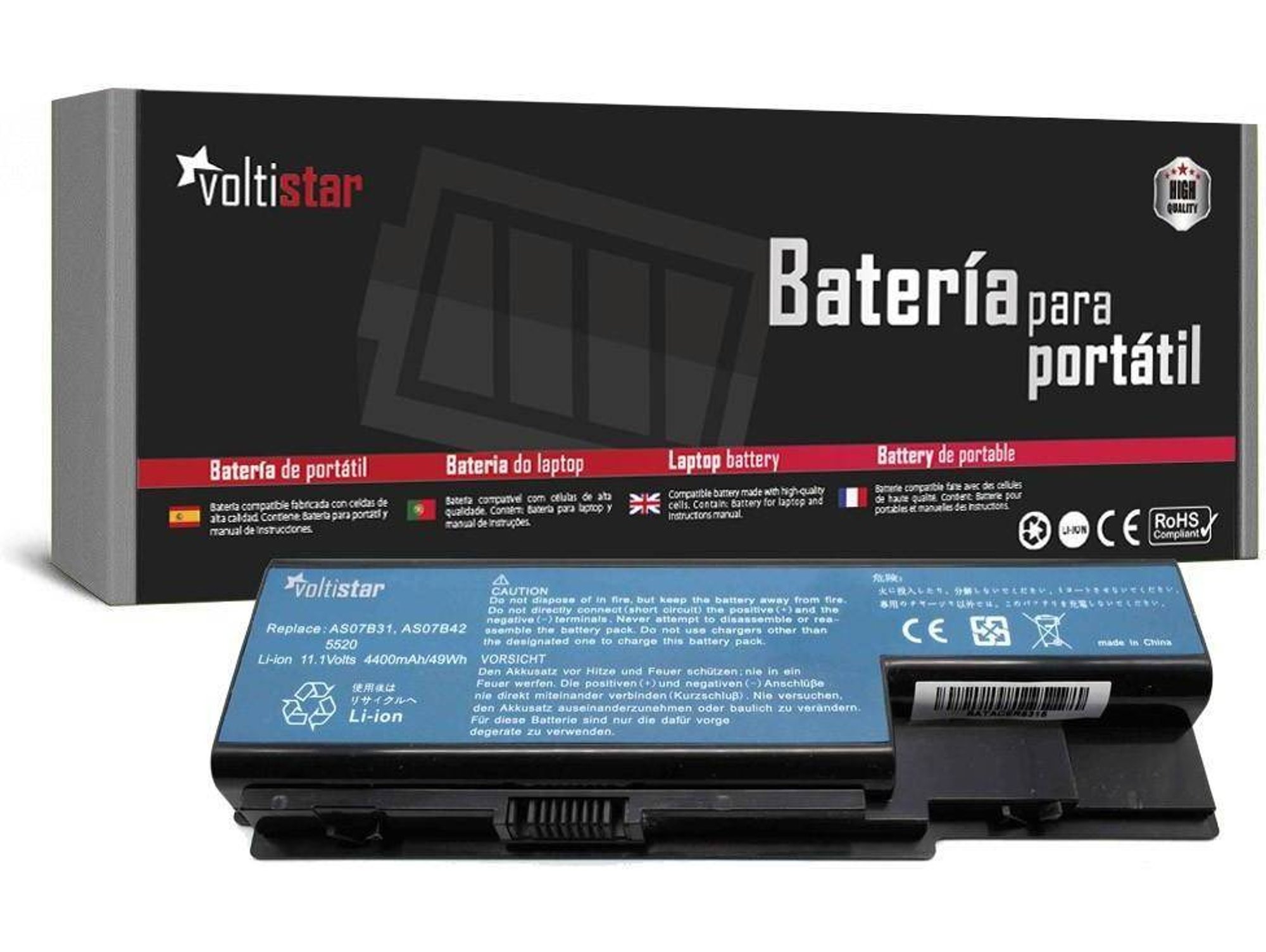 incluir vesícula biliar Decorar Batería para Portátil VOLTISTAR Acer Aspire 5715Z | Worten.es