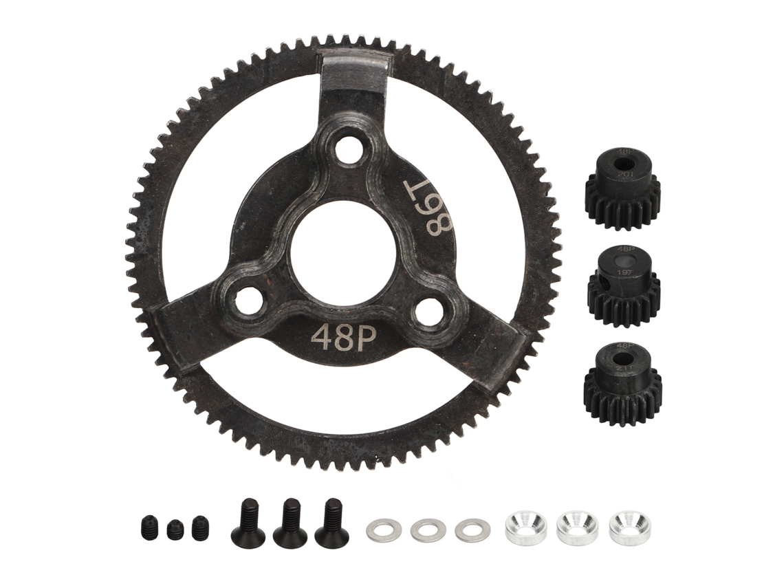 Conjunto De Engrenagens Pinion Spur Aço Temperado 48p 86t 19t 20t 21t Para Carro Rc Traxxas Slash 2wd 1/10