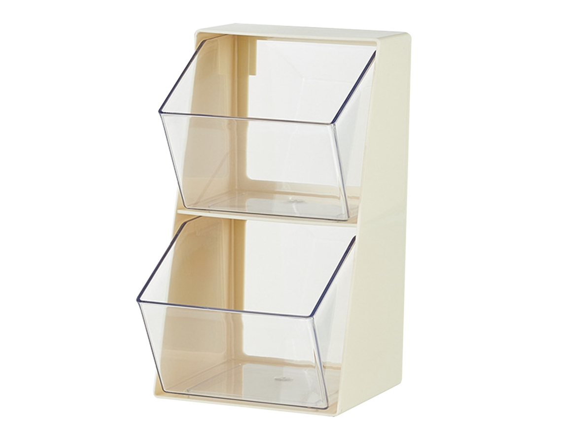 Soporte para bolsitas de té de doble capa en forma de U, gran capacidad, transparente, multifuncional, para aperitivos y cosméticos.
