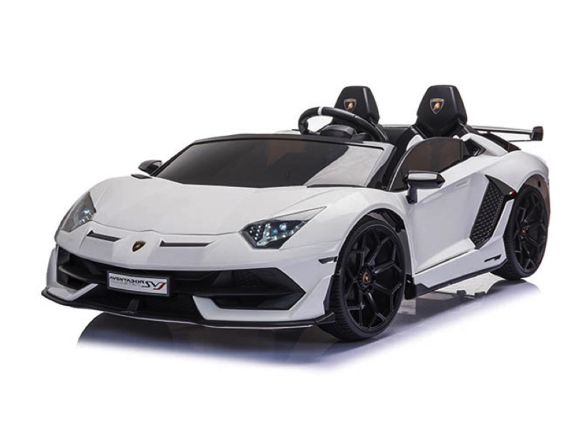 Lamborghini Aventador, coche eléctrico infantil de 24 voltios para 2 personas con neumáticos de goma y asientos de cuero. XTRM