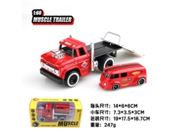 Remolque Retro Americano De Estilo Muscle Car, Modelo De Coche De Metal Fundido Realista, Juguete Para Niños