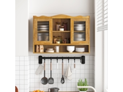 Armario Retro 90cm - 2 Puertas Correderas, 3 Niveles De Almacenamiento - Natural