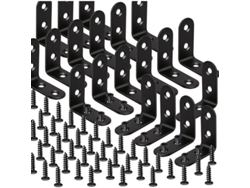 20 Juegos De Escuadras De Acero Inoxidable Negro De 40x40 Mm - Tornillos Incluidos