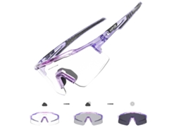 Gafas de ciclismo fotocromáticas con lentes fotocromáticas y protección UV400 MDUG (modelo 1 morado)