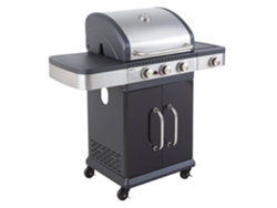 Barbacoa Fidgi COOK'IN GARDEN (Con termómetro - 3 quemadores + quemador de 11,5 kW - Acero - Gris - 122 x 57 x 112 cm)