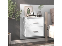 Mesa de Cabeceira LOVELY HOME Mesinha Montagem na Parede Branco Brilhante