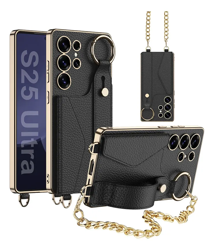 Para Samsung S25/s24/s23ultra Leather Lanyard Funda Teléfono
